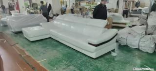 【大厂仿真皮沙发】实木框架，高回弹海绵45密度。全新包装，质量非常好，3.6米右贵妃 - 抚顺28生活网 fushun.28life.com